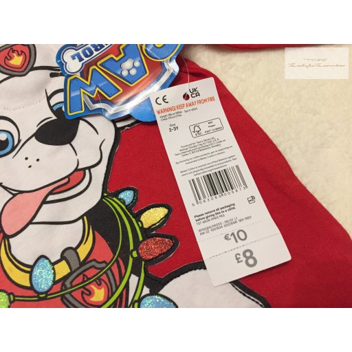 Paw Patrol 2-3 év 92-98 cm Marshall- karácsonyi mintás pamut fiú felső -új, címkés- Mancs őrjárat