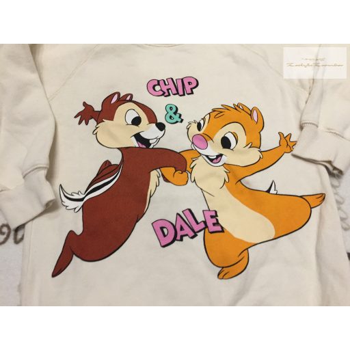 Zara 3-4 év 104 cm bézs, Chip és Dale  mintás  pamut felső/ pulóver újszerű,hibátlan