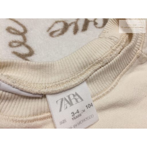Zara 3-4 év 104 cm bézs, Chip és Dale  mintás  pamut felső/ pulóver újszerű,hibátlan