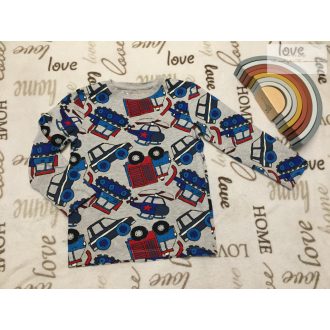   Nutmeg 6-7 év 116 - 122 cm szürke, színes jármű mintás pamut fiú felső újszerű,hibátlan