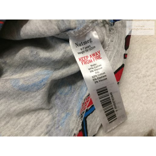 Nutmeg 6-7 év 116 - 122 cm szürke, színes jármű mintás pamut fiú felső újszerű,hibátlan