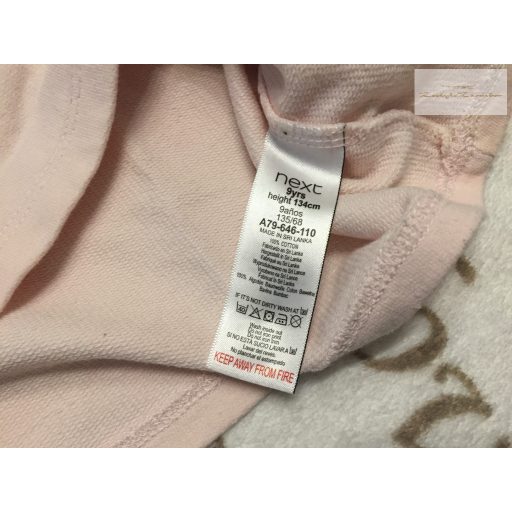 Next 9 év 134 cm rózsaszín, unikornis mintás pamut lány felső/ pulóver- újszerű,hibátlan