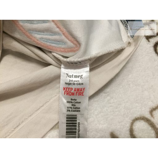 Nutmeg 3-4 év 104 cm bézs, mammut- fóka-rénszarvas mintás pamut fiú felső - újszerű,hibátlan