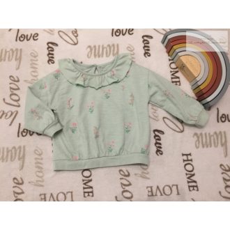 George 12  - 18 hó 86 cm halvány zöld, virágmintás pamut lány  felső/ pulóver- újszerű,hibátlan   George 12  - 18 hó 86 cm halvány zöld, virágmintás pamut lány  felső/ pulóver- újszerű,hibátlan