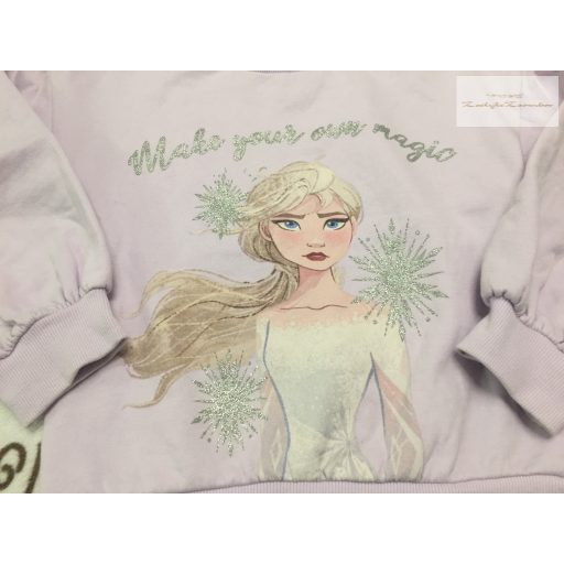 Disney Frozen II 6 év 116 cm  halvány lila, Elza mintás puha pamut lány felső/ pulóver- újszerű,hibátlan