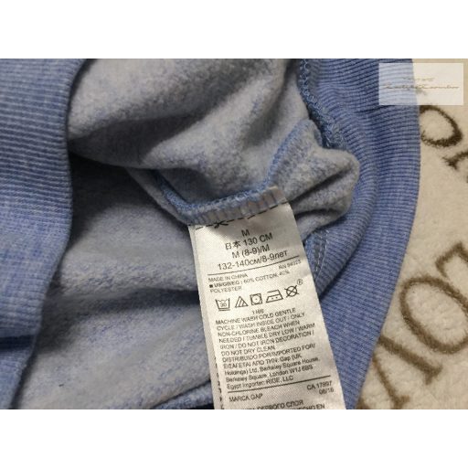 GAP (M) 8-9 év 132-140 cm világoskék, flitteres jegesmedve mintás puha pamut lány felső/ pulóver - újszerű,hibátlan