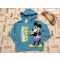 Mickey at George 4-5 év 104-110 cm  cm kék, Mickey  mintás - feliratos pamut fiú felső/ pulóver-új, címkés