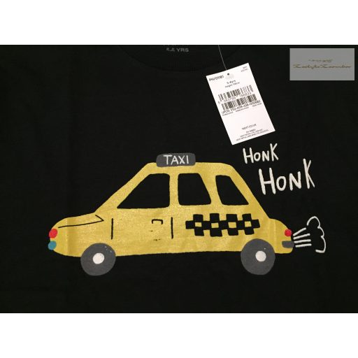 Next 5 -6 év 116 cm fekete, sárga taxi mintás pamut fiú felső- új, címkés
