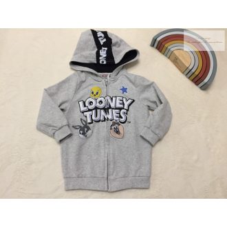   Looney Tunes 2-3 év 92-98 cm szürke, CSőrike-Tapsi Hapsi mintás pamut fiú felső - újszerű,hibátlan