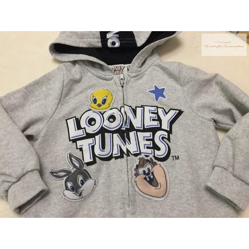Looney Tunes 2-3 év 92-98 cm szürke, CSőrike-Tapsi Hapsi mintás pamut fiú felső - újszerű,hibátlan