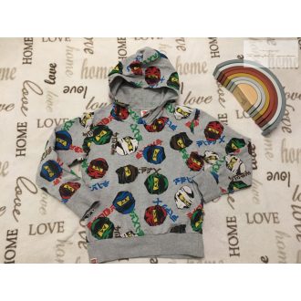   Lego 7-8 év 122-128 cm szürke, Ninjago mintás vékonyabb pamut fiú felső - újszerű,hibátlan