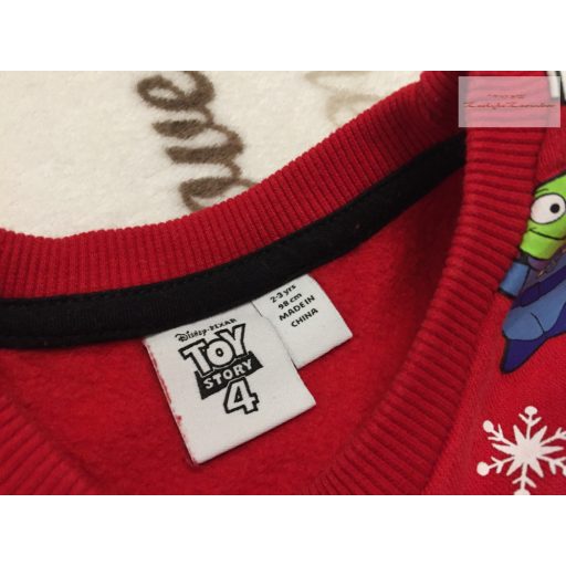 Toy Story 2-3 év 98 cm Buzz - dinó mintás pamut fiú felső/ pulóver- karácsonyi -újszerű,hibátlan