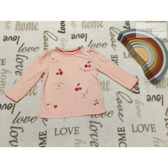   Baby Club 6-9 hó 74 cm rózsaszín, meggy/ cseresznye mintás vékony pamut  lány felső - újszerű,hibátlan