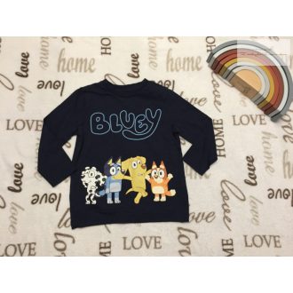   Bluey 18-24 hó 86-92 cm bézs, Bingo- Bluey mintás vékonyabb pamut fiú felső - újszerű,hibátlan
