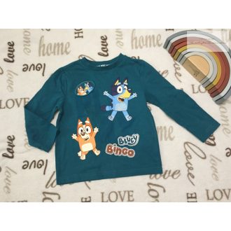   Bluey 2-3 év 98 cm zöld,  Bluey-Bingó mintás pamut  felső - újszerű,hibátlan