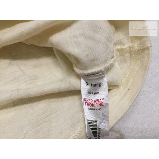 Nutmeg 18 - 24 hó 86-92  cm bézs, jegesmedve-mammut  mintás pamut fiú felső- újszerű,hibátlan
