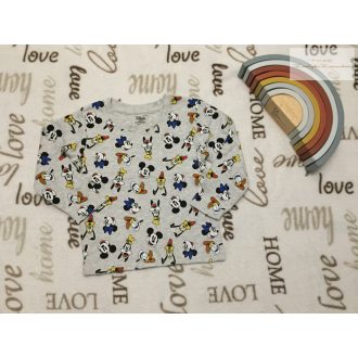  Disney at Primark 18-24 hó 92 cm szürke, Donald-Plutó- Mickey mintás pamut fiú felső - újszerű,hibátlan
