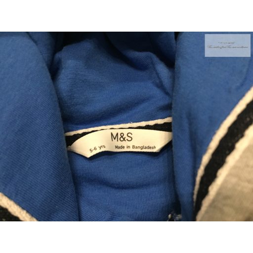 M§S 5-6 év 116 cm szürke pamut fiú kapucnis felső/ pulóver- újszerű,hibátlan