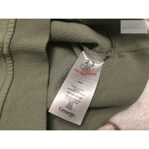 George 2-3 év 92-98  cm khaki, dinó mintás  pamut fiú felső/ pulóver- újjszerű,hibátlan