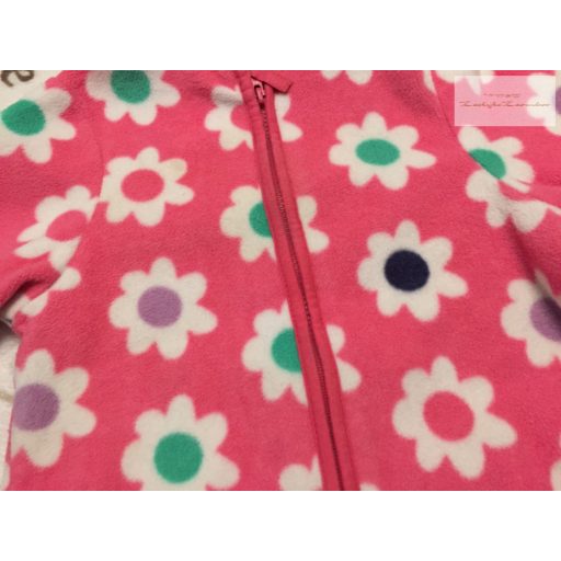 Mothercare 6-9 hó 9 kg rózsaszín, virágmintás, puha polár lány felső/ pulóver-újszerű,hibátlan