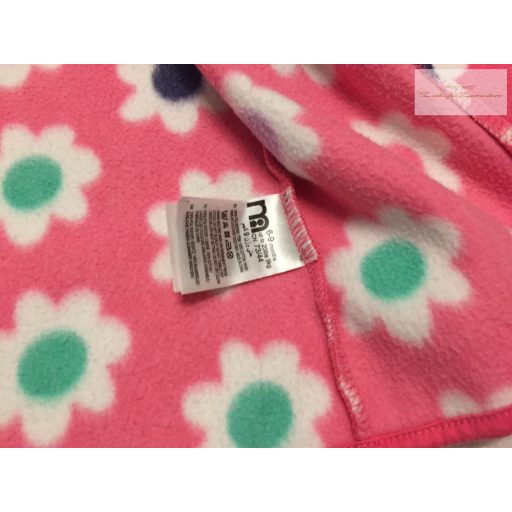 Mothercare 6-9 hó 9 kg rózsaszín, virágmintás, puha polár lány felső/ pulóver-újszerű,hibátlan