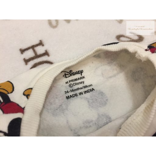 Disney at Primark 2-3 év 98 cm fehér, Mickey mintás pamut fiú felső/ pulóver újszerű,hibátlan