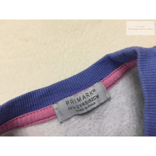 Primark 18- 24 hó 92 cm lila, színes pillangó és virágmintás pamut lány felső/ pulóver újszerű,hibátlan