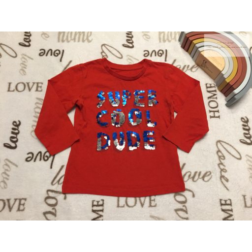 Matalan 18 - 23  hó 86 - 92 cm piros, simizős feliratos pamut fiú felső- újszerű,hibátlan