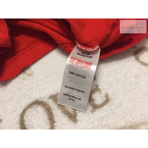 Matalan 18 - 23  hó 86 - 92 cm piros, simizős feliratos pamut fiú felső- újszerű,hibátlan