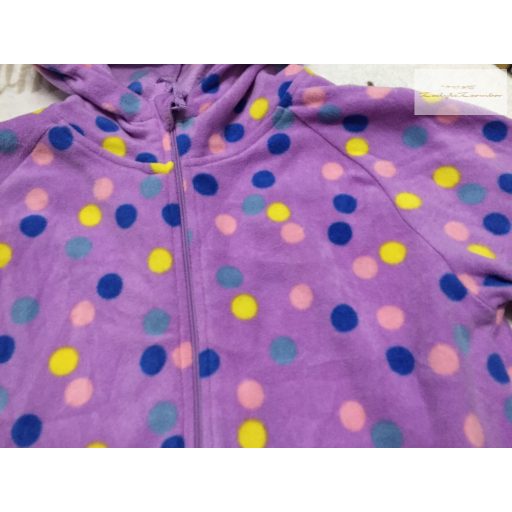 Mountain Warehouse 9-10 év 134-140 cm lila, színes pöttyös vékonyabb polár lány felső-újszerű,hibátlan