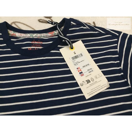 Joules 6 év 110-116 cm kék csíkos ló mintás pamut lány felső -új, címkés