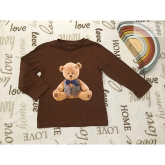 Next 18 - 24 hó 86-92 cm barna, maci mintás pamut fiú felső -újszerű,hibátlan   Next 18 - 24 hó 86-92 cm barna, maci mintás pamut fiú felső -újszerű,hibátlan