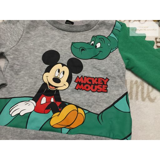 Disney at Primark 9-12 hó 74-80 cm Mickey - dinó mintás pamut fiú  felső/ pulóver-újszerű, hibátlan