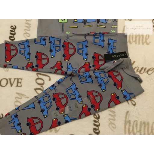 Dunnes 12-18 hó 80-86  cm szürke, színes autó mintás puha pamut fiú szabadidő szett/ együttes- új, címkés