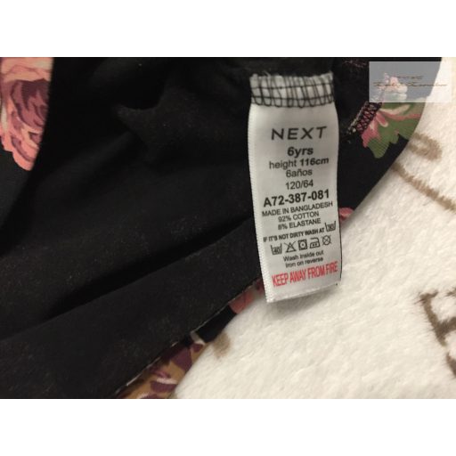 Next 6 év 116 cm   garbó nyakú virágmintás pamut lány felső-újszerű,hibátlan
