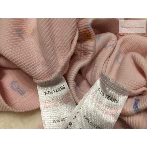 Matalan 12 - 18  hó 80 - 86  cm  rózsaszín, virág-unikornis mintás pamut lány felső és legging szett- újszerű,hibátlan