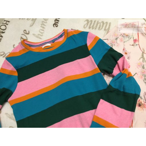 Next 13 év 158 cm csíkos - virágmintás pamut lány felső szett 3 db - újszerű,hibátlan