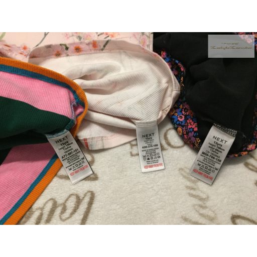 Next 13 év 158 cm csíkos - virágmintás pamut lány felső szett 3 db - újszerű,hibátlan