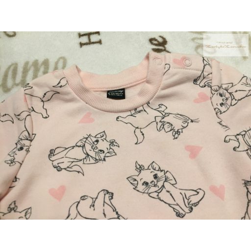 Disney at Primark 3-6 hó 62-68 cm rózsaszín, Marie cica mintás puha pamut lány szabadidő szett -újszerű,hibátlan