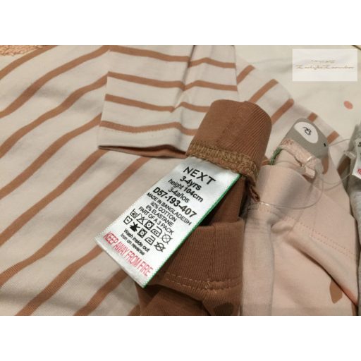 Next 3-4 év 104 cm nyuszi-maci-kisegér mintás pamut lány felső és legging szett 3 db - új, címkés
