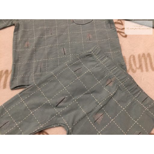 George 0 - 3 hó 56 -62 cm felső és 3-6 hó legging halvány zöld, levél mintás  -új, átnőtt