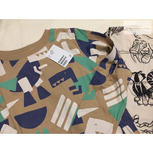 H§M 8-10 év 134-140 cm  dinó-állat-absztrakt mintás  pamut fiú felső szett 3 db - újak, csak lecímkézve