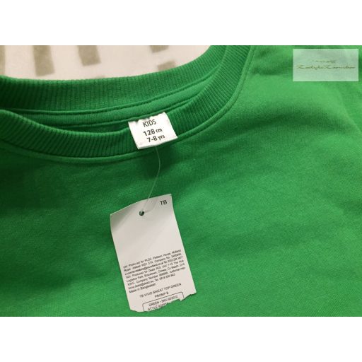 Kids 7-8 év 122-128 cm zöld puha pamut fiú pulóver és nadrág szett - új, címkés