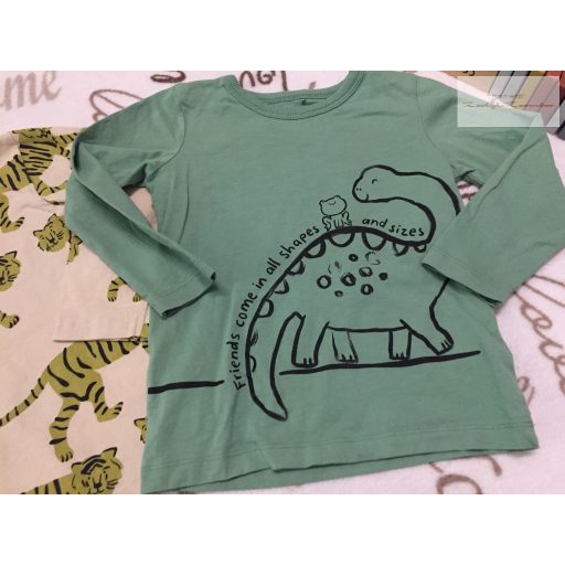 George, Matalan 2 - 3 év   92 - 98  cm bézs- zöld, dinó-tigris mintás pamut fiú felső szett 2 db újszerű,hibátlan