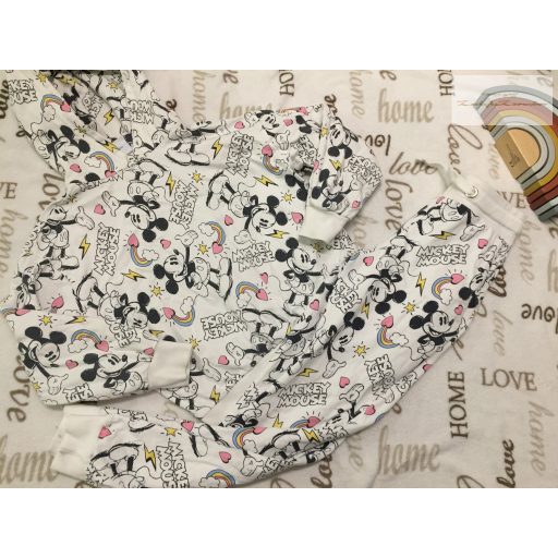 Disney Mickey 11-12 év 146-152 cm Mickey és szivárvány mintás  pamut lány szabadidő szett - újszerű, hibátlan