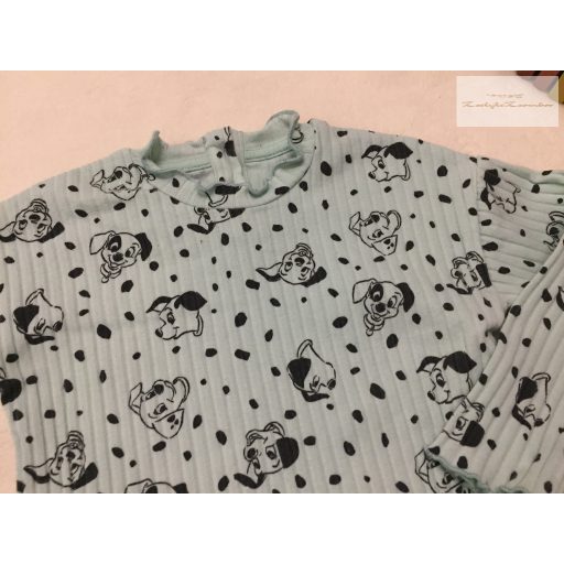 Disney at George 12 - 18  hó 80 -86  cm halvány zöld, 101 kiskutya mintás pamutz lány felső és legging szett-  újszerű,hibátlan