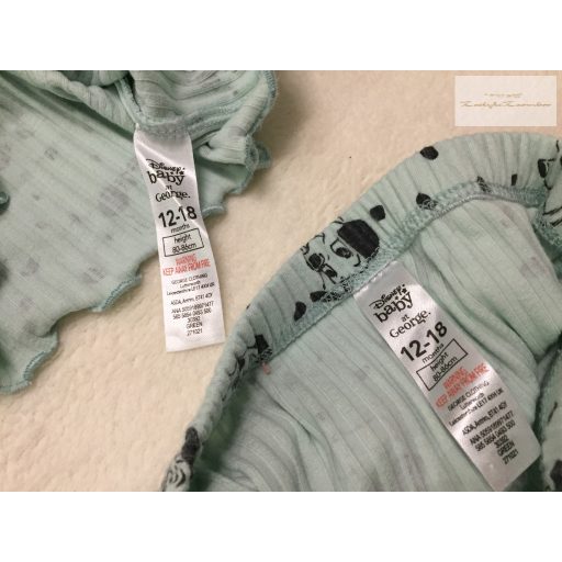 Disney at George 12 - 18  hó 80 -86  cm halvány zöld, 101 kiskutya mintás pamutz lány felső és legging szett-  újszerű,hibátlan