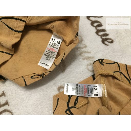 George 12  - 18 hó 86 cm barna, körte mintás pamut lány felső és legging szett-újszerű,hibátlan