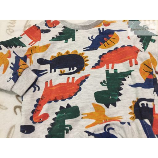 Matalan 18 - 23  hó 86 - 92 cm szürke, színes dinó mintás pamut fiú szabadidő szett -újszerű,hibátlan