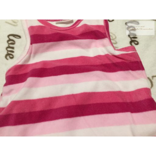 Okay 0-6 hó 70 cm rózsaszín csíkos puha plüss-pamut lány hálózsák 2,5 TOG - újszerű,hibátlan